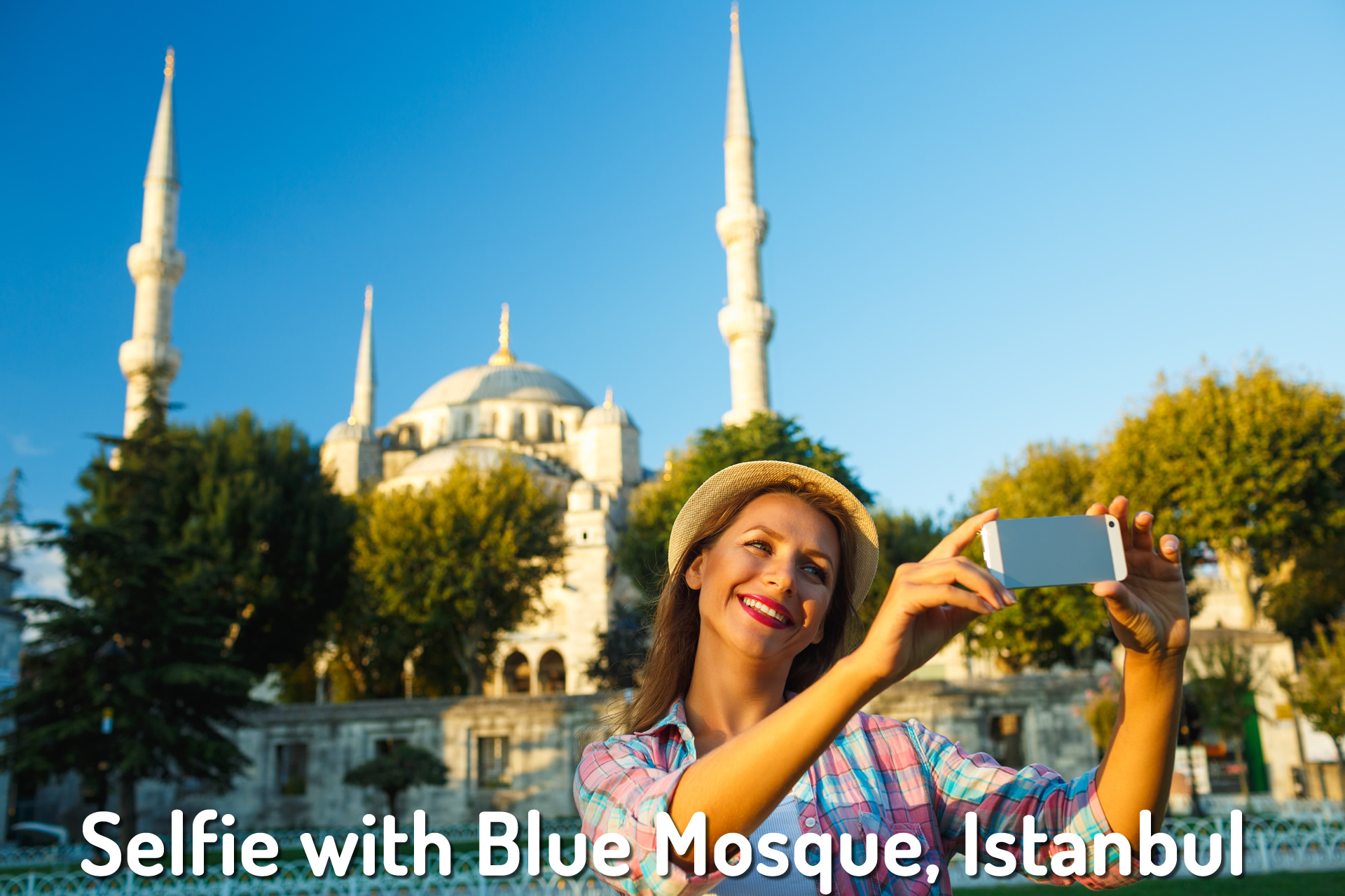 Selfie mit blauer Moschee, Istanbul
